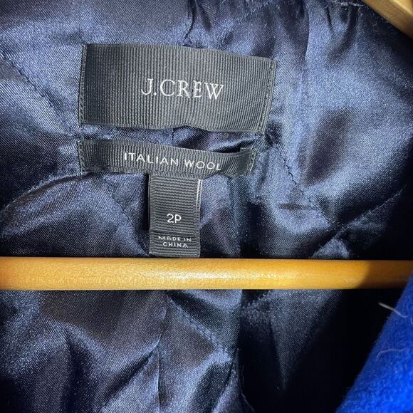 J Crew Stadium Lodge Italian Wool Pea Coat Cobalt Blue 2p H2770 Peacoat 2 petite - Picture 4 of 9